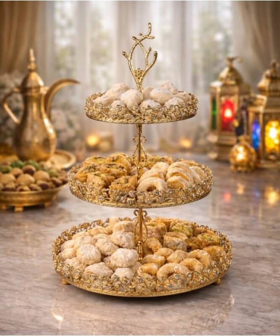 ZEYVE ELMAS 3-TIER ROUND COOKIE STAND 40x26x26cm*8